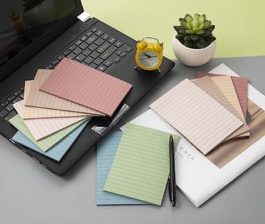 (12 Pack) Lined Sticky Notes 4x6 in Ruled Stickies Super Sticking Power Memo Pads Vintage Colors - Image 4