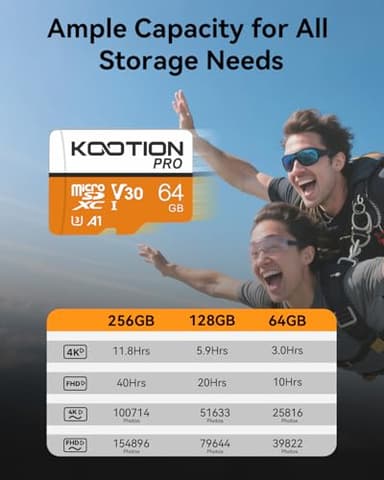KOOTION 64GB Micro SD Card 3 Pack, U3 High-Speed microSDXC Memory Card, A1, V30 TF Flash Memory Card for 4K Video Recording - Image 6
