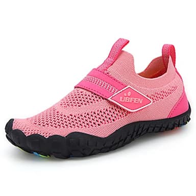 UBFEN Kids Water Shoes for Boys Girls Quick Dry Lightweight Aqua Socks for Toddlers Little Big Kid Barefoot Beach and Pool Sports Non-Slip Swim Shoes D Pink 12.5 Little Kid - Image 2