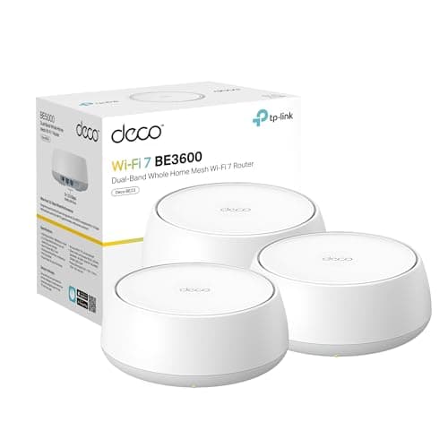 TP-Link Deco BE23 Dual-Band BE3600 WiFi 7 Mesh Wi-Fi System | 4-Stream 3.6 Gbps, 160 Mhz | Covers up to 6,500 Sq.Ft | 2× 2.5G Ports Wired Backhaul | VPN,MLO,AI-Roaming, HomeShield, 3-Pack - Image 1