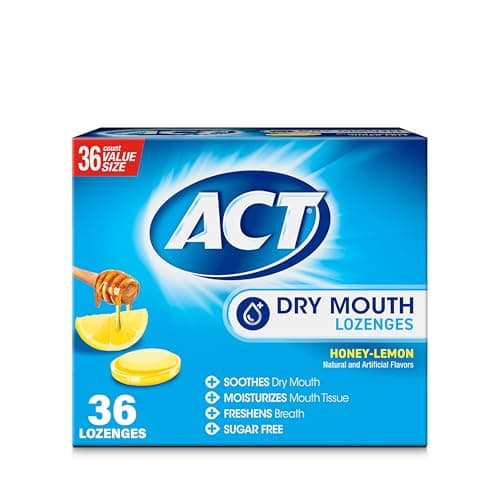 ACT Dry Mouth Lozenges With Xylitol, 36-Count, Sugar Free Honey-Lemon - Image 1