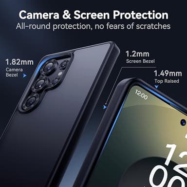 CASEKOO Genuine Official for Samsung Galaxy S25 Ultra Case [16FT Military Drop Protection] [Anti Stain Tech] Slim Matte Translucent Shockproof Protective S25 Ultra Case 6.9'', Black - Image 4