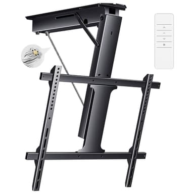 Yegosh Electric Ceiling TV Mount, Remote Adjustable Flip Down Bracket for 32 to 70 Inch Flat Curved Screen TVs Max VESA 600x400mm, Motorized TV Ceiling Mount for Flat Pitched Roof Indoor Outdoor - Image 1