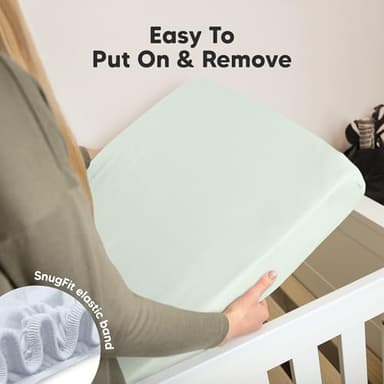 KeaBabies 2-Pack Organic Crib Sheets for Boys, Girls - 52x28 Fitted Crib Mattress Sheet Neutral, Breathable Jersey Cotton Cover for Baby Bed, Toddler Mattress, Soft & Cute Prints (Cove) - Image 6