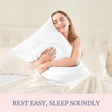 BEDELITE Satin Pillowcase for Hair and Skin, Super Soft and Cooling Similar to Silk Pillow Cases 2 Pack with Envelope Closure, Gift for Women Men(13"x18" Toddler Size, White) - Image 5