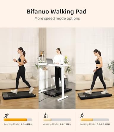 Bifanuo Walking Pad - Under Desk Treadmill for Home/Office, Portable with Remote Control LED Display - Ideal for Fitness Enthusiasts - Image 7