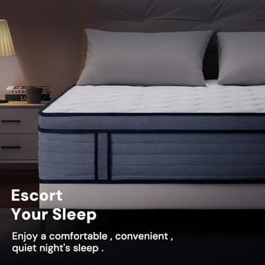 VKT 14 Inch King Hybrid Mattress - Medium Firm Feel Back Support, Mattress in a Box with Individual Pocket Springs, Cooling Memory Foam for Pressure Relief with CertiPUR-US Certified - Image 6