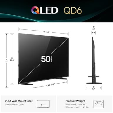 Hisense 50" Class QD6 Series (50QD6QF, 2025 Model) QLED 4K UHD Smart Fire TV, Voice Remote with Alexa, Dolby Vision, Dolby Atmos, Motion Rate 120, HDR 10+, Game Mode Plus, MEMC, VRR, ALLM - Image 2