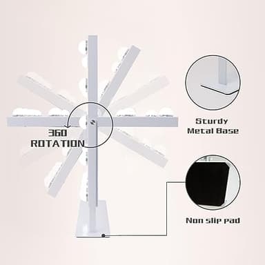 COOLJEEN Makeup Mirror Vanity Mirror with Lights - 12 Led Bulbs Lighted Hollywood Mirror, 10X Magnification,3 Color Modes, Touch Control, Women Gift (White) - Image 4