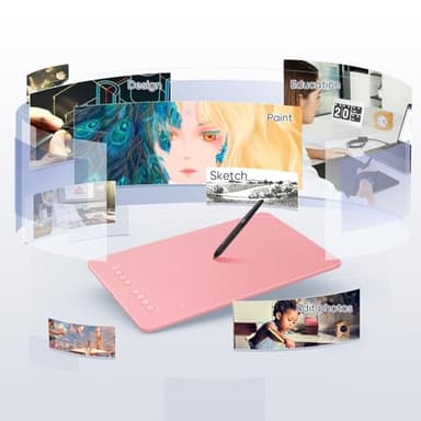 Drawing Tablet-XPPen Deco 01 V3 10x6.25 Inch Graphics Tablet Digital Drawing Tablet for Chromebook with 16384 Levels Pressure Battery-Free Stylus and 8 Shortcut Keys (Pink) - Image 6