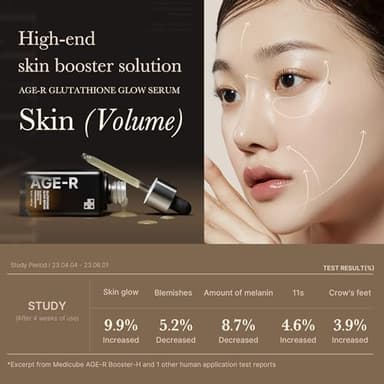 Medicube AGE-R Glutathione Glow Serum - Antioxidant & Elasticity Care Serum for 24Hr Pure Radiance, Korean Glass Glow Skin, Daily Use for Youthful Skin, Korean Skincare - Image 3