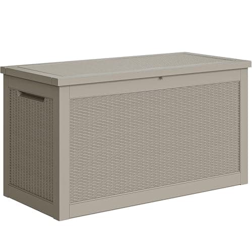 YITAHOME 260 Gallon XXL Large Deck Box, Outdoor Resin Storage Box, Lockable Storage Container for Patio Cushions, Furniture, Garden Tools, Water Resistant (Brown) - Image 1