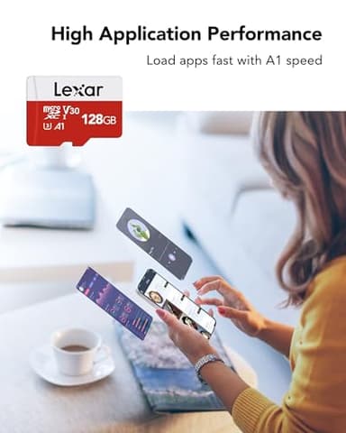 Lexar E-Series 128GB Micro SD Card 2 Pack, microSDXC UHS-I Flash Memory Card with Adapter, 100MB/s, C10, U3, A1, V30, Full HD, 4K UHD, High Speed TF Card - Image 6