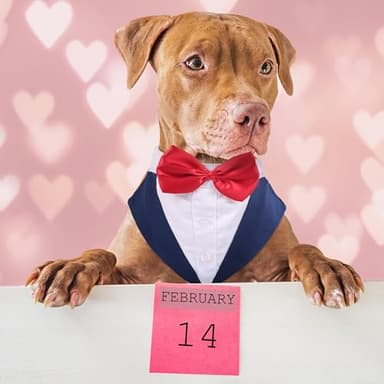 PUMYPOREITY Tuxedo for Large Dogs, Tuxedo and Bandana Set, Formal Wedding Attire, Gentleman Attire With Bowtie for Valentines Christmas Birthday, 2 Pieces/Pack, L, Blue - Image 2