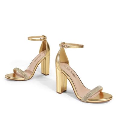 DREAM PAIRS Women's Hi-Chunk High Heel Pump Sandals,Size 7.5,Gold-Rhinestone,HI-CHUNK - Image 4