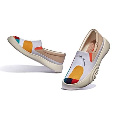UIN Women's Walking Travel Shoes Casual Slip On Loafers Lightweight Art Painted Fashion Sneaker Denia Ⅱ Hold That Color 2 (10.5) - Image 5