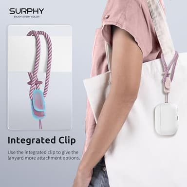 SURPHY 2 Pack Phone Lanyard for Cellphone Case, Phone Wrist Strap for Case, Cellphone Strap with 2-Color Braided, Charm Wrist Lanyard for Women, Cellphone Wrist Lanyard for Women, Pink & Lilac Purple - Image 4