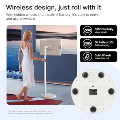 ApoloSign 32 inch UHD 4K Smart Portable TV, Rolling TV on Wheels with Rotatable Touch Screen, Android 13 OS, 8G +256G Storage, Built-in Battery, Full Swivel Rotation, Voice Remote - Image 4