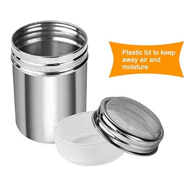 Accmor 2 Pack Powdered Sugar Shaker Duster, Cinnamon Shaker Flour Sifter, Fine Mesh Stainless Steel Dredge for Baking Soda Flour Cinnamon Cocoa - Image 5