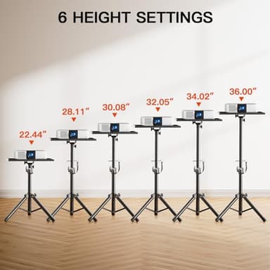 AMADA Projector Stand, Laptop Stand with Adjustable Height 22 to 36 inch, Heavy Duty Projector Mount as DJ Racks, Portable Projector Tripod Stand, Tall Floor Stand for Office, Home, Stage or Studio - Image 6