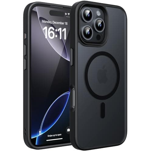 degeca Strong Magnetic for iPhone 16 Pro Max Case, Military Grade Drop Protection, Compatible with MagSafe, Shockproof Anti-Fingerprint Translucent Slim Phone Protective Cover (6.9"), Black - Image 1