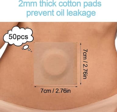 50pcs Disposable Castor Oil Pack Wrap Belly Button(Oil Not Included),Self-Adhesive Highly Absorbent Castor Oil Wrap Organic Cotton Easy to Use,Skin Color - Image 5