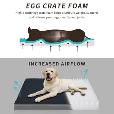 Easy-Going Dog Bed for Small Dogs, Egg Crate Foam Dog Bed with Removable Washable Cover and Non-Slip Bottom, Waterproof and Machine Washable Pet Bed Cover (20x15x3 in, Dark Blue) - Image 5