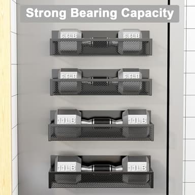 Aufworld Magnetic Spice Rack for Refrigerator, 4 Pack Magnetic Shelf, Fridge Magnet Organizer with Moveable 8 Hooks, Magnetic Fridge Shelf for Kitchen Organization and Storage (4 Pack) - Image 3