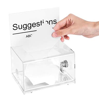 Amazon Basics Ballot Box With Key Lock, Clear - Image 6
