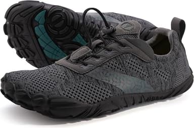 WHITIN Men's Trail Running Shoes Minimalist Barefoot Five Fingers Wide Toe Box Size 12 Gym Workout Fitness Zero Drop Minimus Lifting Hiking Grey 45 - Image 2