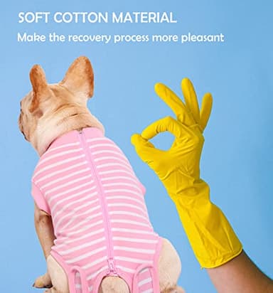 Sychien Dog Recovery Suit Female,Pink Medium Spay Surgery Recovery Shirt,Pink-White Striped M - Image 6