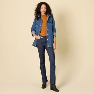 Amazon Essentials Women's Mid-Rise Stretchy Slim Bootcut Jean - Discontinued Colors, Rinsed, 10 Long - Image 5