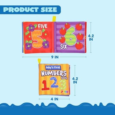 JOYIN 12 Pcs Bath Books, Nontoxic Fabric Soft Crinkly Cloth Books, Waterproof, Bathtub Pool and Early Education First Toys for Infant Newborn Baby Toddlers Kids Birthday Gifts - Image 7
