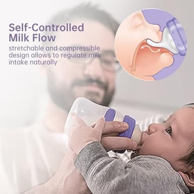 4 Count Bottle Nipples Compatible with Lansinoh NaturalWave Bottle, Soft and Durable Silicone Bottle Nipples, BPA-Free Replacement Bottle Nipple S - Image 7