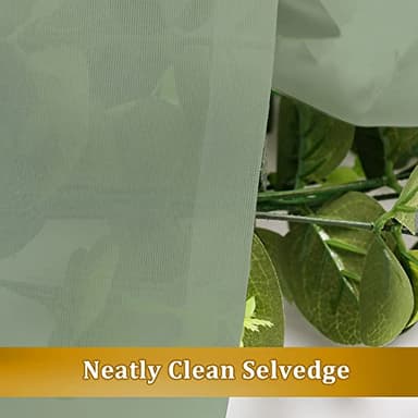 Aiyufeng Sage Green Curtains Sheer - Fresh Semi Sheer Window Covering, Light & Airy Privacy Sheer Panels for Bedroom Living Room Patio Glass Door, 40 inch Width x 54 inch Length, Set of 2 - Image 4