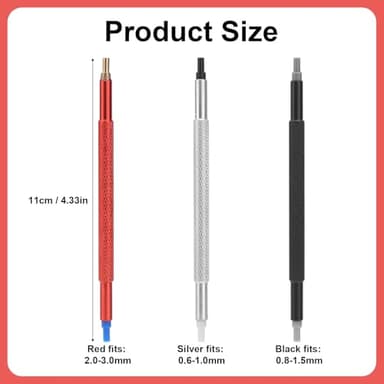 BOXOB 3pcs Watch Hand Setting Tool, Stainless Steel Watch Hand Pressers Pusher Fitting Set Plastic End Wristwatch Pin Removal Repair Multi Hole Sizes Watch Pointer Adjustment for Watchmakers - Image 2