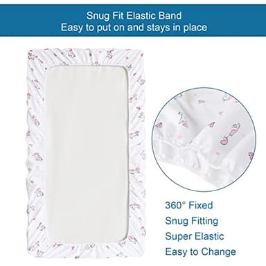 Changing Pad Cover for Girls 2 Pack, Comfy & Breathable Changing Table Cover for 32''x16" Changing Table Pads, Diaper Changing Pad Cover, Pink - Image 5