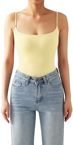 SUUKSESS Women Sexy Square Neck Thong Bodysuit Backless Cami Bodysuit Top - Image 7