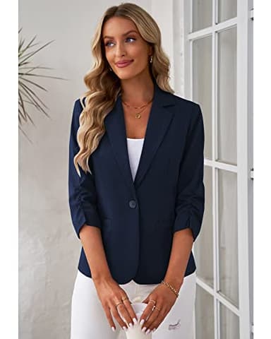 LookbookStore Women's Business Casual Blue Blazer - Medium, Fits Size 8/10 - Image 4