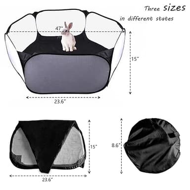 Small Animals Playpen, Portable Pop-up Open Interactive Pet Tent, Indoor Outdoor Fence for Rabbits, Guinea Pig, Hamster, Chinchillas, Kittens, Puppies - Image 4