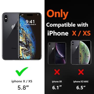 Diverbox for iPhone X Case/iPhone Xs Case [Shockproof] [Dropproof] [Tempered Glass Screen Protector ] Heavy Duty Protection Phone Case Cover for Apple iPhone X/XS (Black) - Image 2