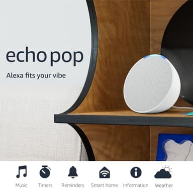 Amazon Echo Pop (newest model), Our smallest Alexa speaker, Fits in any room, Glacier White - Image 7