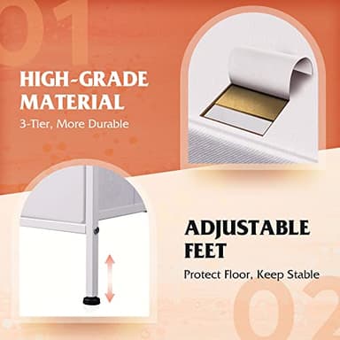 WLIVE White Dresser for Bedroom with 5 Drawers, Chest of Drawers, Fabric Small Dresser with Drawer Organizers, Storage Organizer Unit for Hallway, Entryway, Closets - Image 6