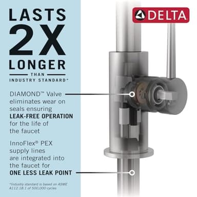 Delta Lenta Touchless Kitchen Faucet with Touch Technology, Brushed Nickel Kitchen Sink Faucet with Pull Down Sprayer, Single Hole, SpotShield 19802TLZ-SP-DST - Image 4