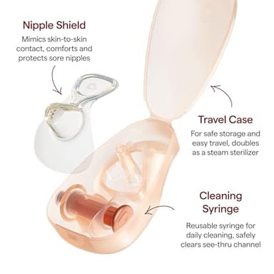 Munchkin® Flow Nipple Shield + with See-Thru Channel to Watch Milk Flow - Nurse Confidently and Meet Your Breastfeeding Goals, Silicone - 24mm - Image 5