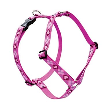 LupinePet Originals 1" Puppy Love 24-38" Adjustable Roman Dog Harness for Large Dogs