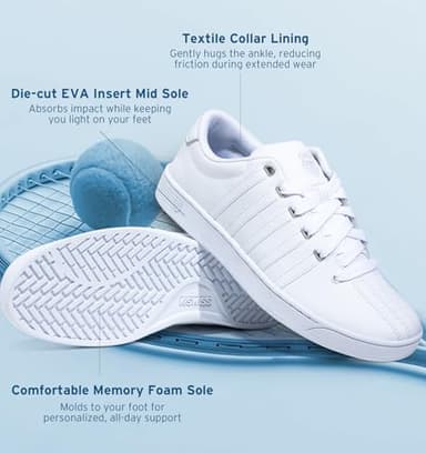 K-Swiss Men's Court Pro II CMF Sneaker, White/Silver, 10.5 M - Image 5