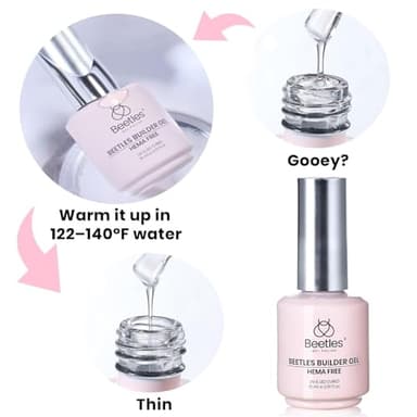 Beetles Builder Gel HEMA-Free, 7 in 1 Jelly Pink Builder Nail Gel for Nail Strengthener Building Extension in A Bottle Thickening & Repair Friendly for Beginner Women - Image 7
