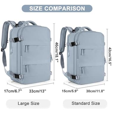 coofay Large Travel Backpack For Women Men Airline Approved Carry On Backpack Flight Approved Waterproof Sports Luggage Backpack Casual Daypack Hiking Backpack Grey Blue - Image 2