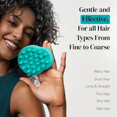 HEETA Hair Scalp Massager Shampoo Brush 2 Pack, Soft Silicone Bristles to Remove Dandruff, Waterproof Hair Scrubber for Both Wet Dry Hair, Suitable for Men & Women (Green & Black) - Image 8